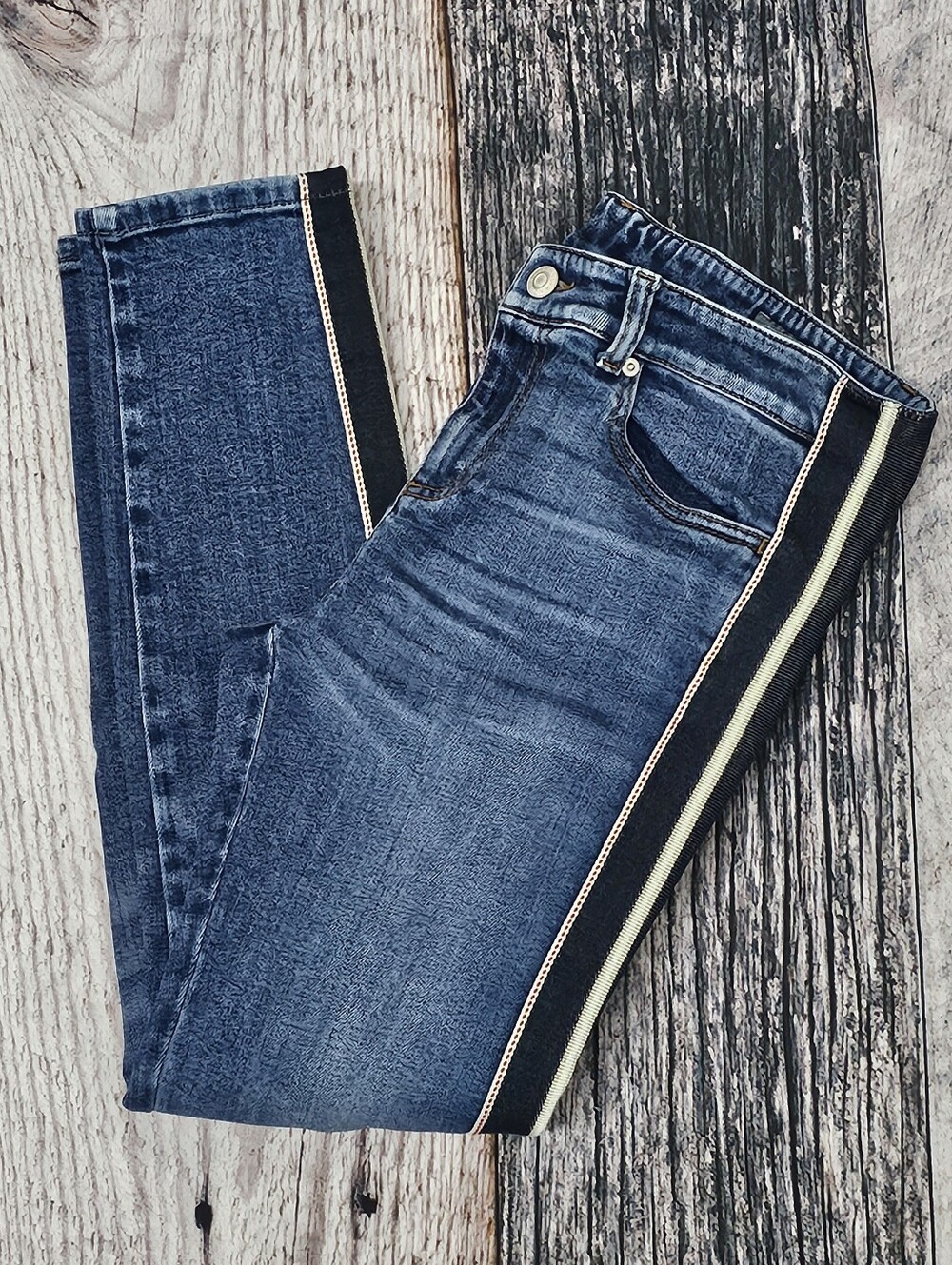 Alexander McQueen Side Striped Slim Fit Denim Jeans Tuxedo Style Size 28 Italy